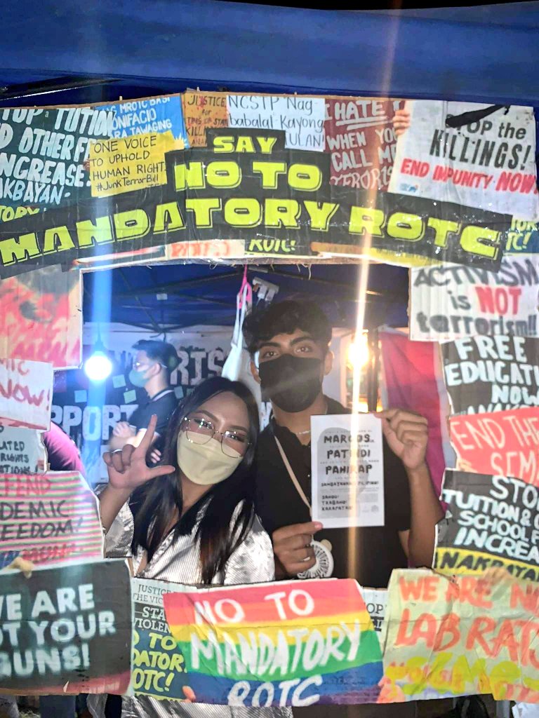 scmp_upd's tweet photo. 'DAY, MENTION natin sa kinauukulan:
No to Mandatory ROTC!
Yes to Academic Freedom!
Sa #UPFair2023 DIMENSIONS, tampok ang mga estudyante mula sa UP at iba pang pamantasan sa pagpapatampok ng ating panawagan: NO TO MANDATORY ROTC!
#KaisaKaSaMusika
#NoToMandatoryROTC
#JoinSCMPUPD https://t.co/OxVNkS9cnj