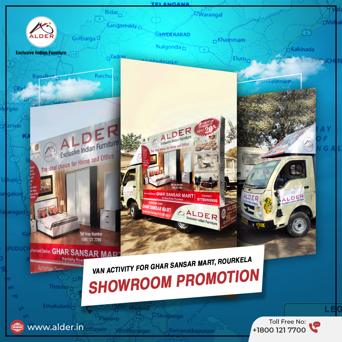 alderfurnitures's tweet photo. Here are some snippets of a new franchise showroom van promotion activity of Ghar Sansar Mart, Rourkela.
.
.
#alder #alderfurniture #vanactivity #newfranchise #showroompromotion #gharsansarmart #homefurnishing #furnitureproducts #rourkela #manufacturer #homefurnshings https://t.co/FPuwbj7KdZ