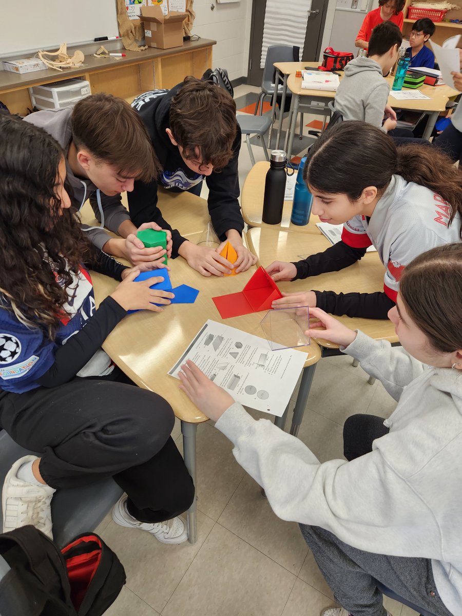 GuardiangelsWB's tweet photo. Mr. Scola's Grade 8 Ss use manipulatives to help calculate surface area and volume of 3D shapes. #learningbydoing #mindsonmath @YCDSB @DomenicScuglia @WigstonJennifer https://t.co/adju9t1xwl