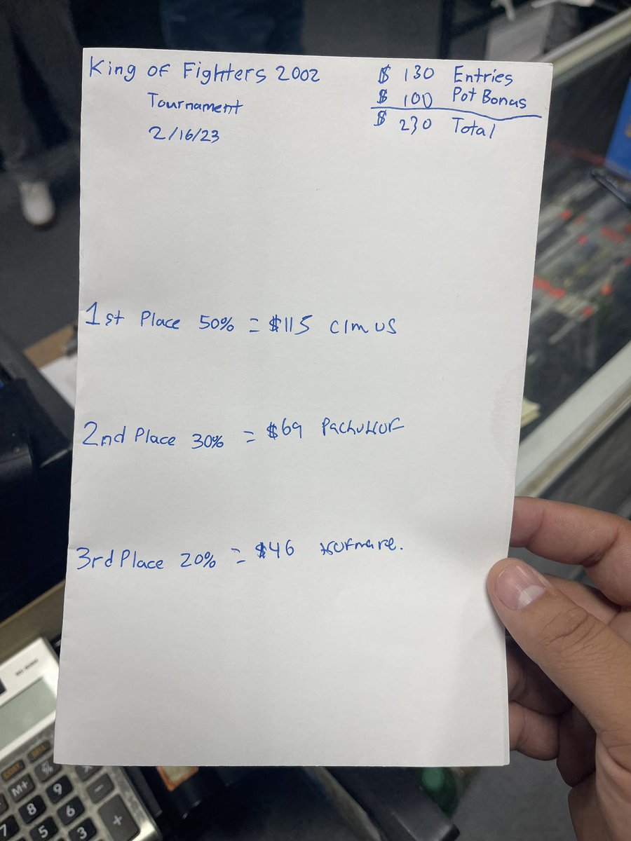 ArcadeBrooklyn's tweet image. 1st place 🥇 Cimus. 2nd place 🥈 Pachukof. 3rd place 🥉 Kofmare. #kof2002 #randomselect #ruleta tournament. #bvg2 #brooklyngamesandarcade