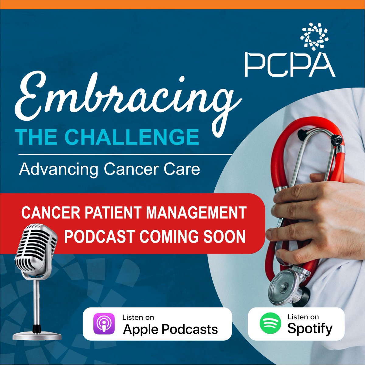 Great news! PCPA is launching an all-new education podcast series - with a focus on Cancer Patient Management. The first episode with Dr @Benbravery will drop on 22 February! 
 
#embracingthechallenge #PCPA #HealthPodcast #Cancercare #CancerPodcast #thepatientdoctor