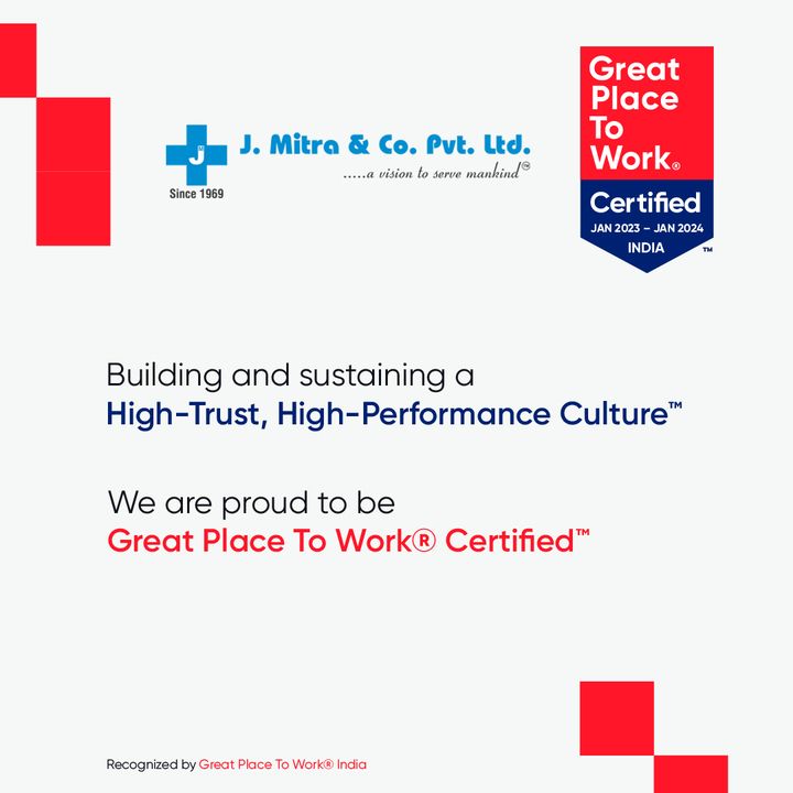 jmitraworld1's tweet photo. J Mitra &amp; Co has been certified as Great Place to Work. 

Great Place to Work  is a globally recognised and research-backed verification of great employee experience. Thank you for your faith in the organisation.

#GreatPlacetoWork #JMitra #JMPL #GreatPlacetoWorkCertified https://t.co/LlZ13QL3Pp