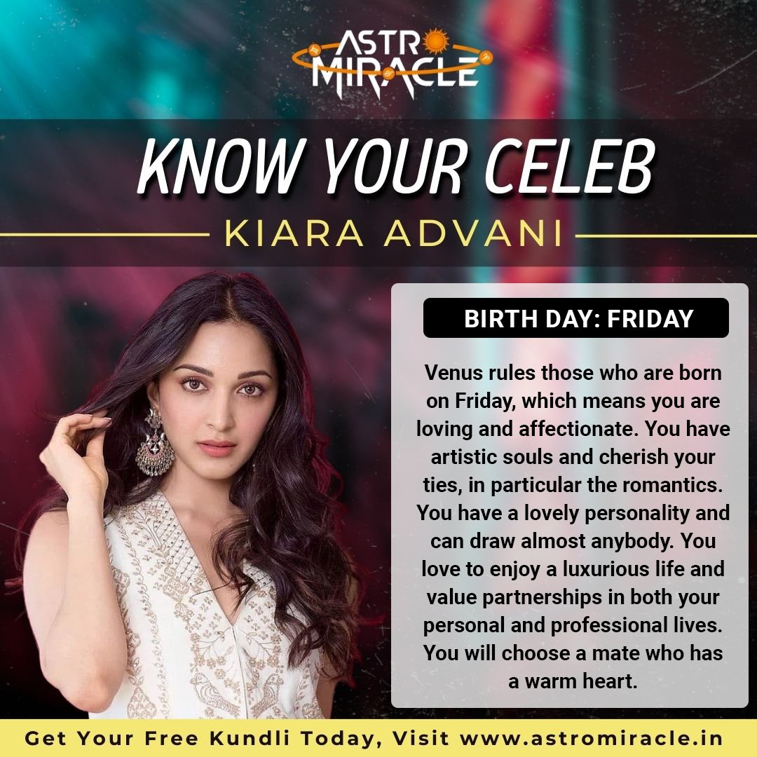 Astromiracle_in's tweet photo. Know Your Celeb Kiara Advani
Get Your Free Kundli Today, Visit https://t.co/UrhZ8RJ5oh
#knowyourceleb #KiaraAdvani #KiaraAdvanifan #Kiara #bollywood #movies #Wedding #SidharthMalhotra #kundli #astrologyfacts #miracleshappen #astrologylover #astrologysign #astrologytips https://t.co/iSWl3gcWwU