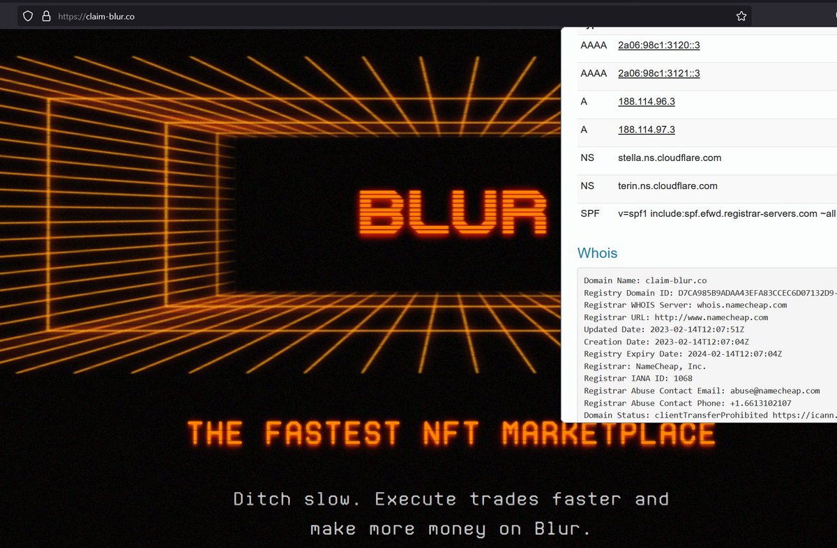 dubstard's tweet photo. 🎯 @blur_io
⚠ /claim-blur.co
☣ AS13335
🌐 @Namecheap
#scam #fraud #cybercrime #hightechcrime #phishing #spoofing #fake https://t.co/lckm36v5tN