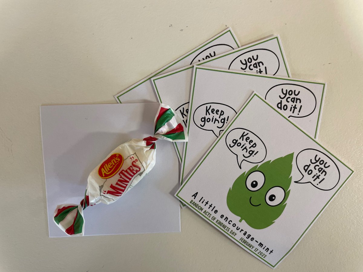 Luci_May11's tweet image. A little staff encourage-mint for Random Acts of Kindness Day 2023 💚🍃 #FMDS #wellbeing #kindnesscounts