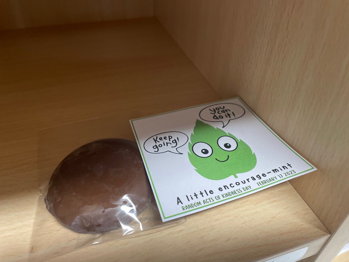 Luci_May11's tweet image. A little staff encourage-mint for Random Acts of Kindness Day 2023 💚🍃 #FMDS #wellbeing #kindnesscounts