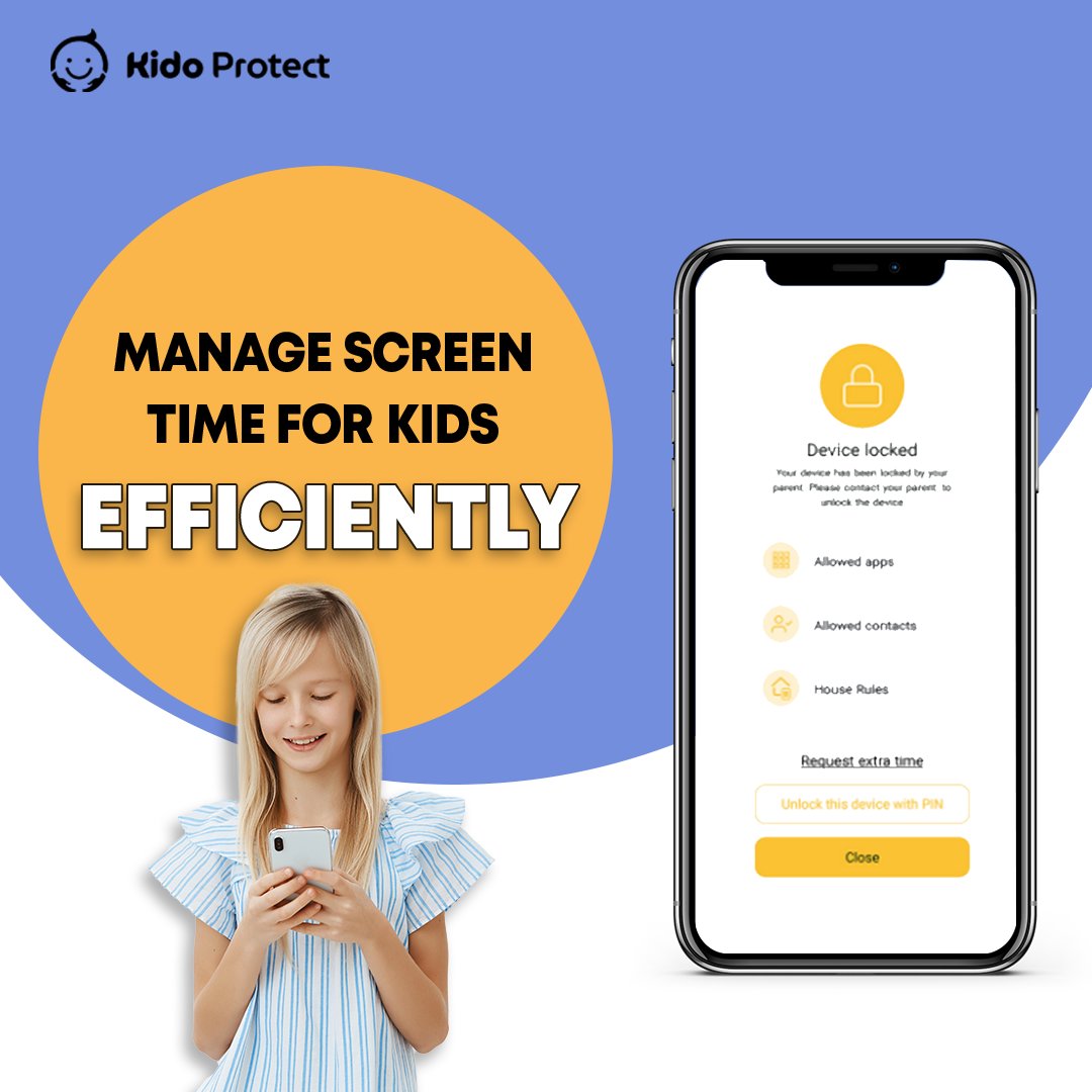 Kido Protect helps parents manage their child's screen time, readily changing usage limits when deemed fit. As a result, it helps in promoting their overall well-being and development.

GET THIS APP NOW!
It’s available on Play Store!

#screentime #kidsapps #childrenapp