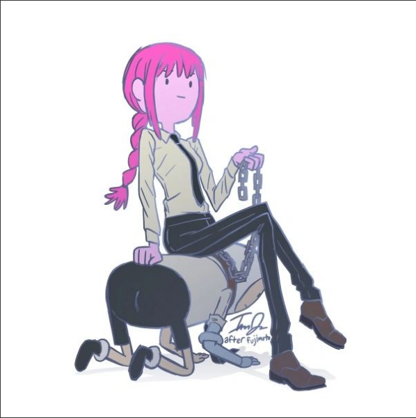 chainsawmannews's tweet photo. This art was created by Adventure Time artist @ianjq 

Adventure Time meets Chainsaw Man in this crossover https://t.co/TEJtahAZNp