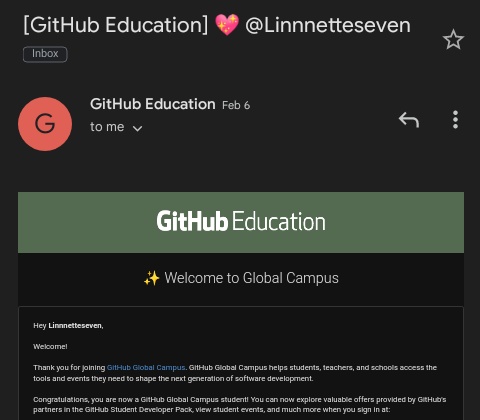 Thrilled to be a part of the GitHub global campus community and to have access to their amazing student developer starter pack. Let the coding begin! #StudentDeveloperPack #GitHub #GlobalCampus