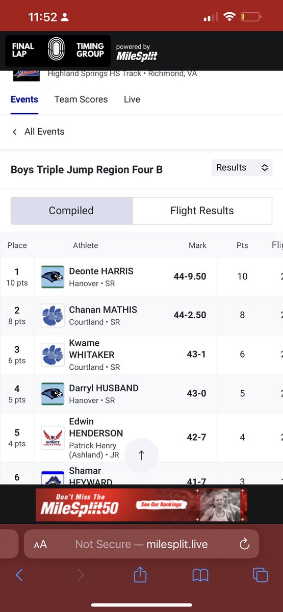 ChananMathis18's tweet photo. Had an amazing regionals meet with pr's in the 55m, 300m, and triple jump! https://t.co/VTevTJvu7L