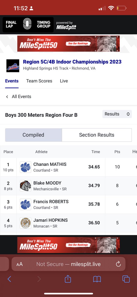 ChananMathis18's tweet photo. Had an amazing regionals meet with pr's in the 55m, 300m, and triple jump! https://t.co/VTevTJvu7L