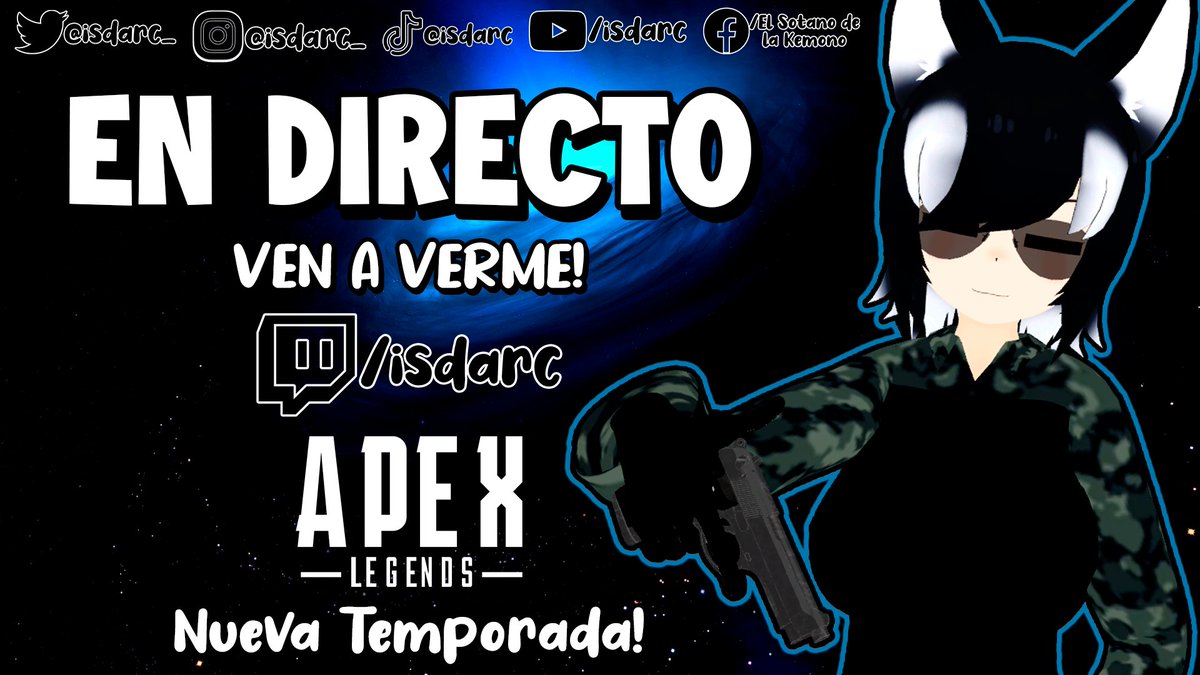 IsDARC_'s tweet photo. 🔵Empezamos directo mis licenciados!! Esta vez andamos probando la nueva temporada de Apex, ven a pasarte!!⚫
💙https://t.co/CFA1lqEh2g🤍
No olvides de dejar tu LIKE y un RT!!💙
#VTuber #VtuberES #VTuberUprising #twitch #twitchstreamer #twitchstreaming #isdarc #TwitchStreamers https://t.co/HvZRSB7Nm5