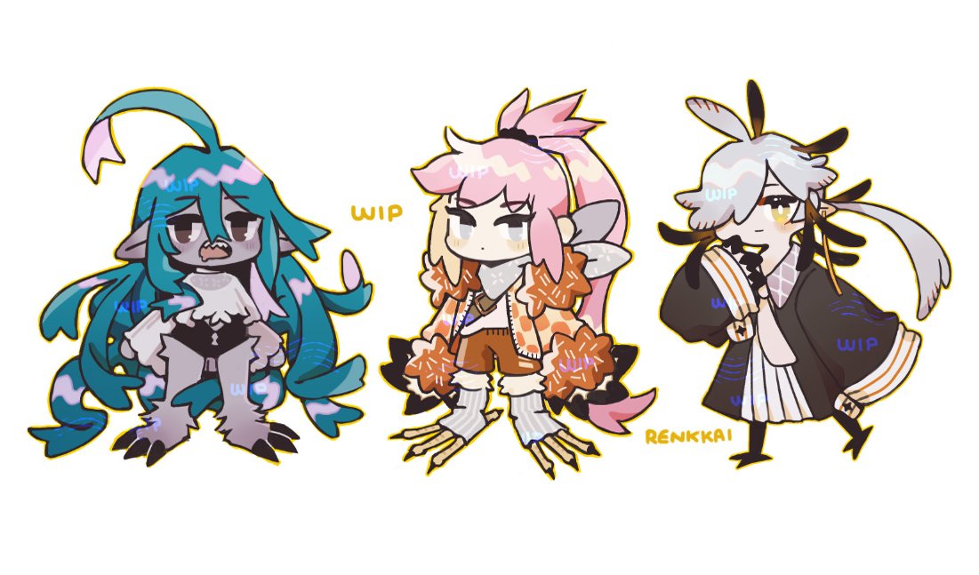 「[OC] lil guys wip 」|REN 🪶 comm grind °˖✧のイラスト