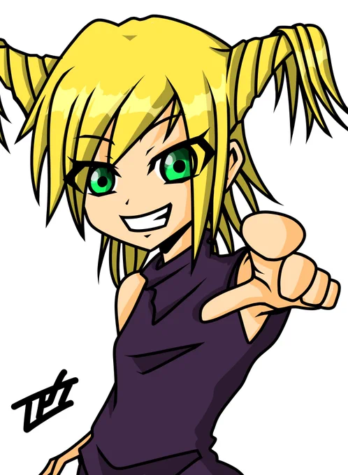 一番最初にpixivに投稿してたオリキャラ13年振りに描きました#初投稿の絵と今の絵を比べる 