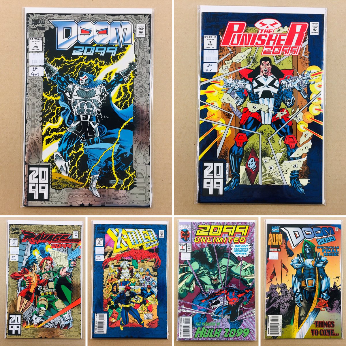 CosmicComicsLV's tweet image. #Marvel2099 titles added to the #CosmicBackWall.  The #FirstIssue of #Doom2099 #Punisher2099 #Ravage2099 #XMen2099 &amp;amp; #2099Unlimited.  The #FinalIssue of #Doom2099.