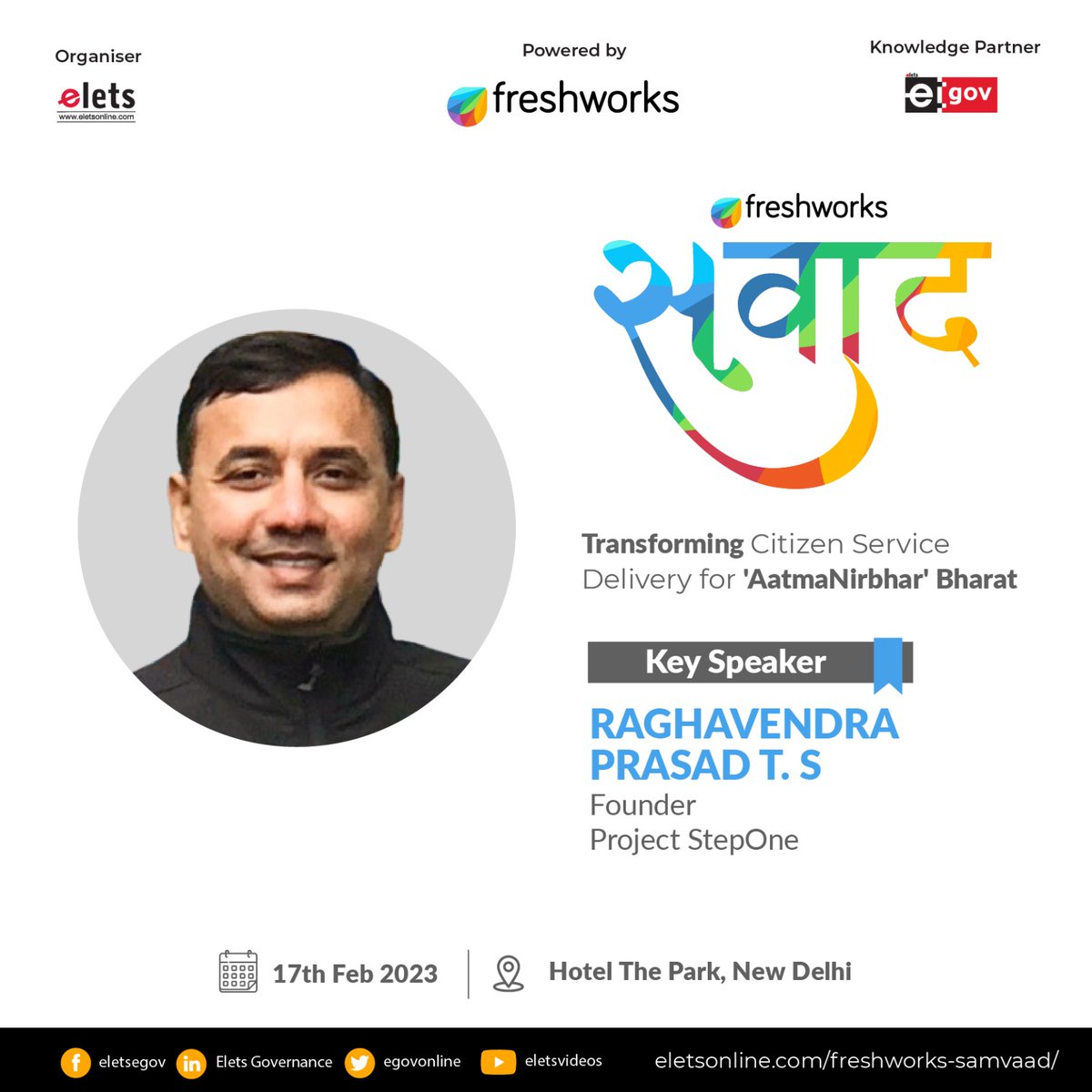 Projectstepone's tweet photo. Transforming Citizen Service Delivery for “AatmaNirbhar” Bharat!
@tsrprasad, founder of Project StepOne invited to Samvaad as the keynote speaker!
Details below!
#StepOne #Citizen #AatmaNirbharBhart #ProjectStepOne #Invited #Speaker #KeynoteSpeaker #Freshworks https://t.co/hFnLyGmBzo