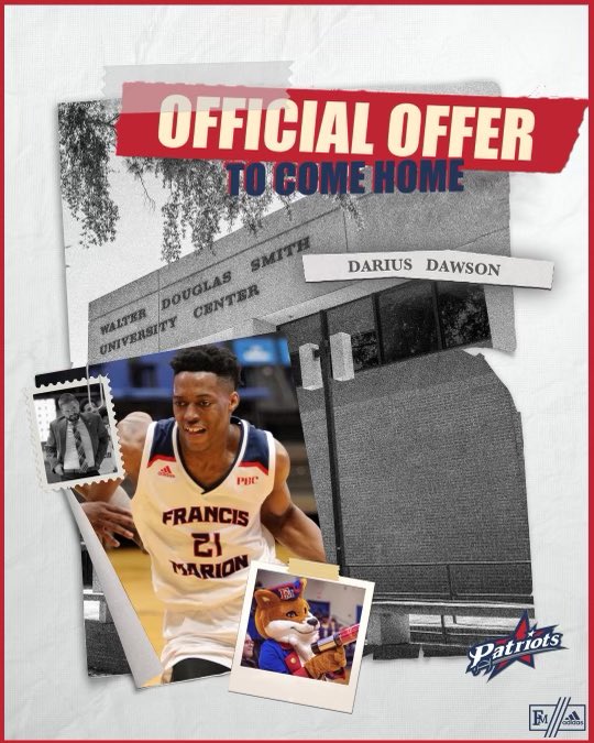 Ddawson21X's tweet photo. Blessed to receive an offer from Francis Marion University‼️🔴🔵@CoachZehnder @FMUmbball https://t.co/L0NUGM7jVa