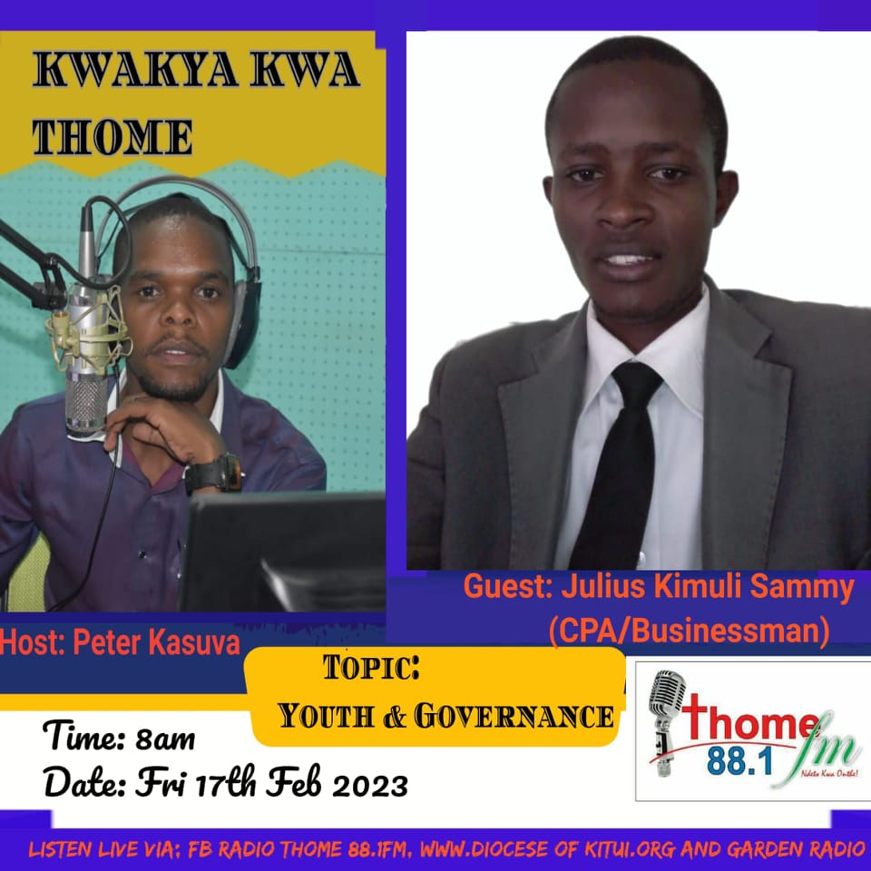 <a href="/PKasuva/">Peter Kasuva</a> <a href="/radio_thome/">Radio Thome-Kitui</a> <a href="/CaritasKitui/">Caritas Kitui</a> <a href="/KituiDiocese/">Kitui Diocese</a>