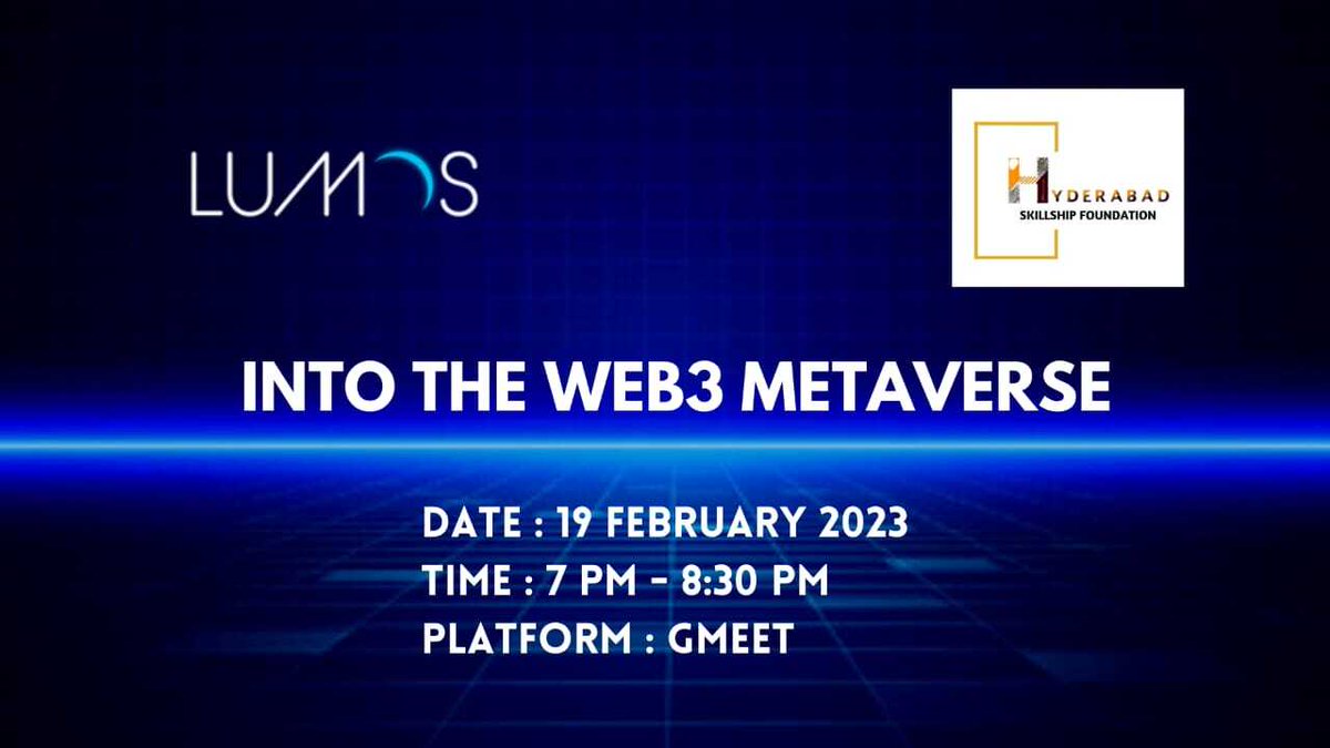 skfhyd's tweet photo. Hey folks!

SKILLSHIP HYD X LUMOS LABS 

＊Opportunity alert＊
If you have heard words like - Blockchain, Crypto, NFTs, DAOs etc and don't really know what they are, then we got the perfect opportunity for you!

We will be LIVE! ✨ 

Date - 19 Feb 2023

Timings -  From 7:00 PM

W https://t.co/XN1SZymbu2