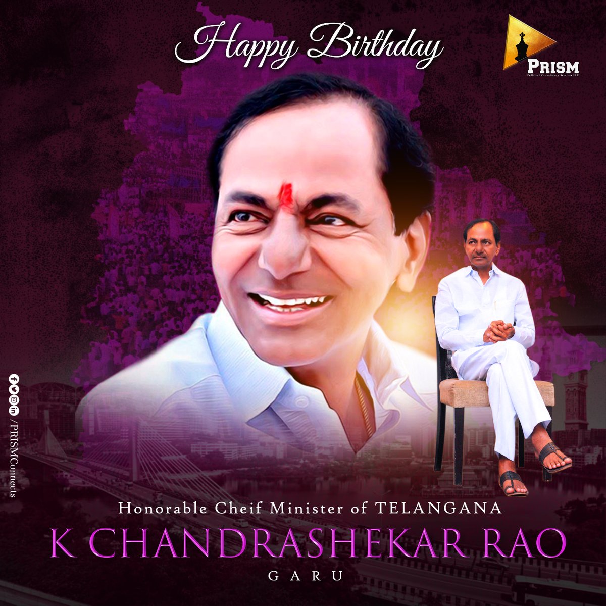 PRISMConnects's tweet photo. Wishing Dynamic Leader, Splendid Orator, Fighter, Hon'able Chief Minister of Telangana #KCR garu a very Happy Birthday ❤️❤️

Hope you'll play a significant role in National Politics...

#HappyBirthdayKCR https://t.co/99StgVFsOE