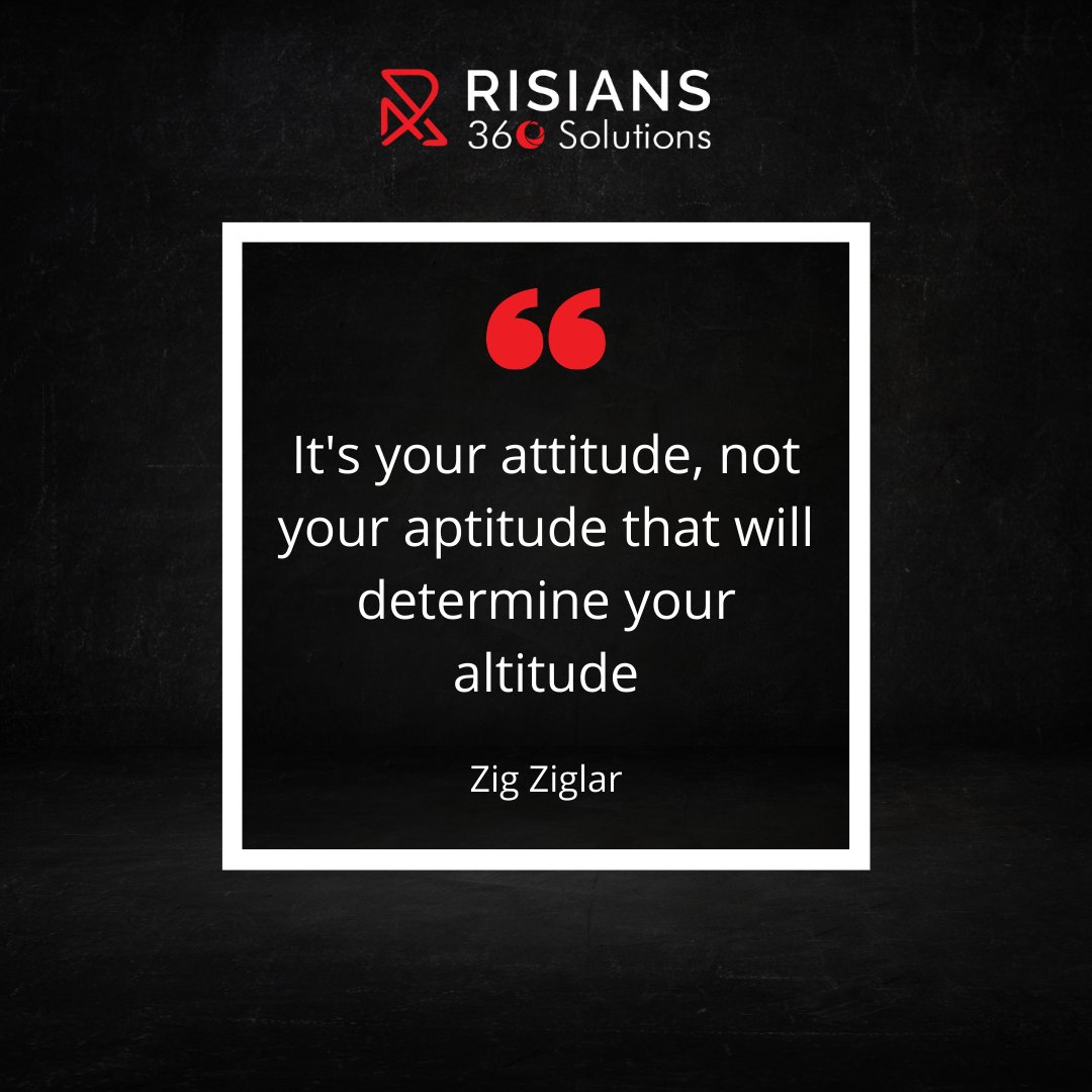 It's your attitude, not your aptitude that will determine your altitude. Zig Ziglar

#friday #business #motivation #dubai #uae #sharjah #abudhabi #digitalmarketing #appdesign #happyfriday #friday #weekdays #weekend