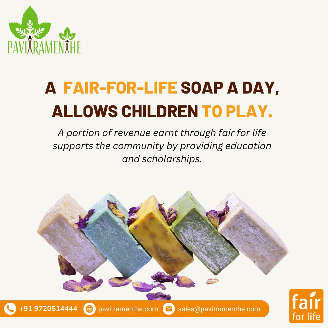organic_fair's tweet photo. A portion of revenue earnt through fair for life supports the community by providing education and scholarships.

#fairtrade #fairforlife #ffl #sustainablefarming #organicfarming #regenerativeorganic #pavitramenthe #creationbiotech #organicproducts #organicsoaps #naturalsoap https://t.co/n2qL6lENvH