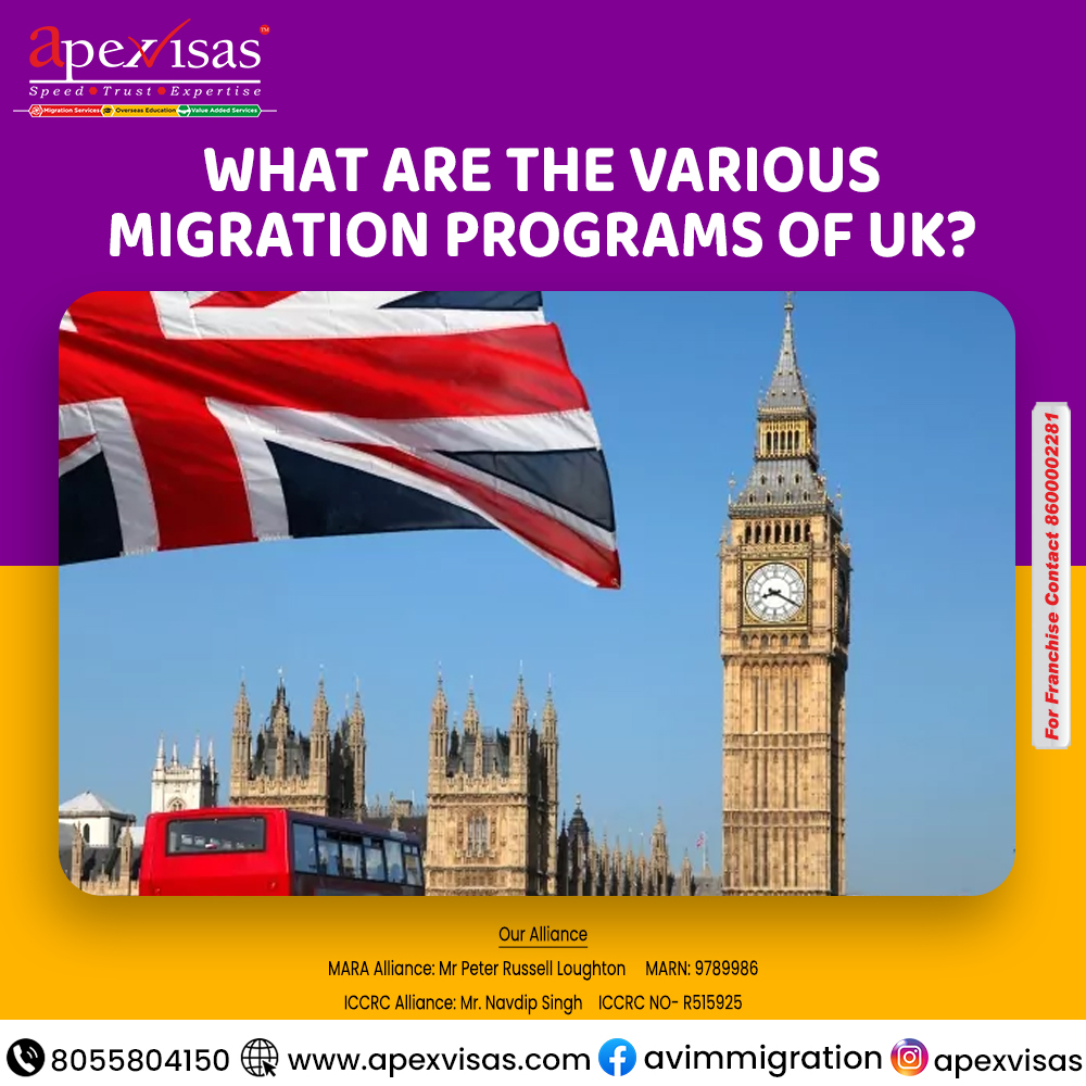 What are the various migration programs in UK?

DM us
Call us: 📞+91-80558 04150
Visit our website: 🌐 apexvisas.com
.
.
.
#migration #uk #ukimmigration #migrationconsultant #ApexVisas #visa #migrationservices #ukvisa #ukvisasandimmigration