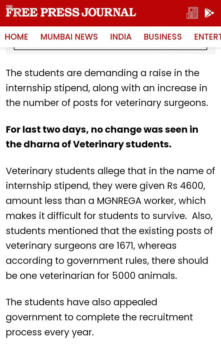 VetStudentJBP's tweet photo. #increaseMPvetStipend #increase_MP_Vet_Stipend 
@aajtak @BBCWorld @ABVPVoice @ABVPMB @ZeeNews @News18MP @NEWS https://t.co/1FtRiQkjOu
