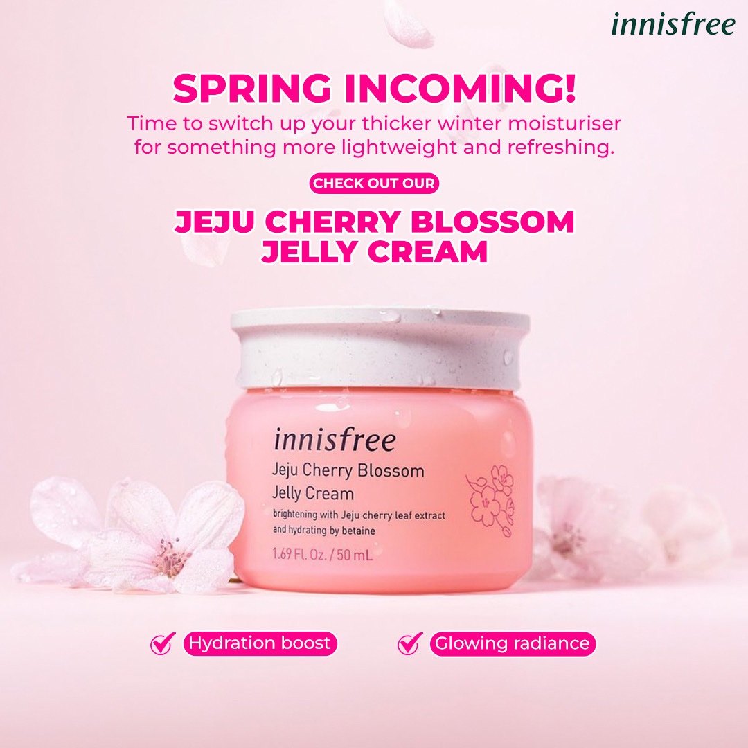 innisfreeindia_'s tweet photo. Are you looking for a cream that instantly delivers moisture to the skin, leaving you with a dewy glow and no sticky residue? The #CherryBlossomJellyCream does it all! 

#innisfree #innisfreeindia #jeju #cherryblossom #fastabsorbing #dewyglow #hydration #moisture #soft #gentle https://t.co/inh9t2XVvt