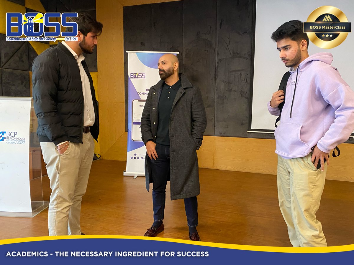 BeaconhouseBOSS's tweet photo. #BOSSMasterClass - Academics - The Necessary Ingredient for Success - BCP Gulberg Campus
Mr. Imran Arif (Beaconhouse Garden Town Campus, Lahore - Class of 2002) Director of Zelkova Enterprises.
#BSSWorldwide #BSSOfficial #BeaconhouseBOSS #BSS #Education #CareerPaths https://t.co/a6yJK8K63O