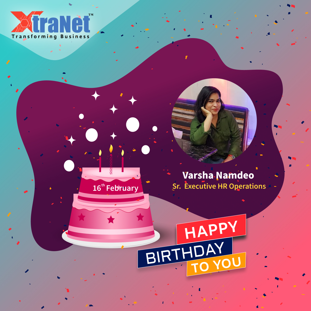 xtranetindia's tweet photo. Wishing you the best on your birthday and everything good in the year ahead.
Team #XtraNet wishes a very happy birthday to our Sr. Executive HR Operations – Varsha Namdeo
#birthdaywishes #birthday #wishes #XtraNet #happybirthday #xtranetindia #LifeAtXtraNetIndia #bhopal #bhfyp https://t.co/TSPu6k2oUo