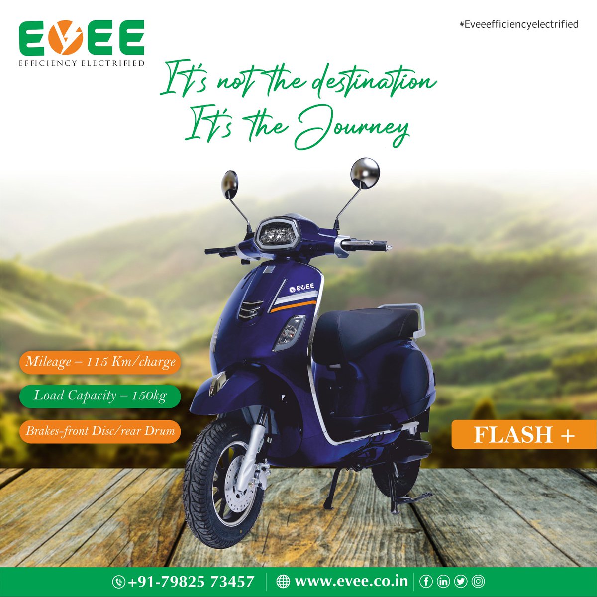 eveeofficials's tweet image. It's not the destination, it's the journey.

For more information 
Contact: +91-7982573457
Visit: evee.co.in

#evee #energyefficient #servicelife #extendedlife #environmentfriendly #fuelvehicle #bettermatch #escooty #erickshaw #egreen #manufacturer #spairparts