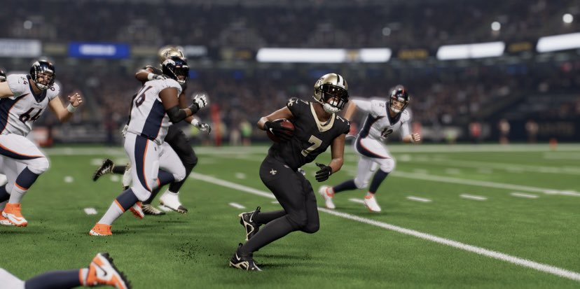 SaintsDestiny's tweet photo. Action shots from Preseason wk.1 featuring the Rookies @DestinyMaddenLG #DENvsNO https://t.co/fYgQXTsiDW