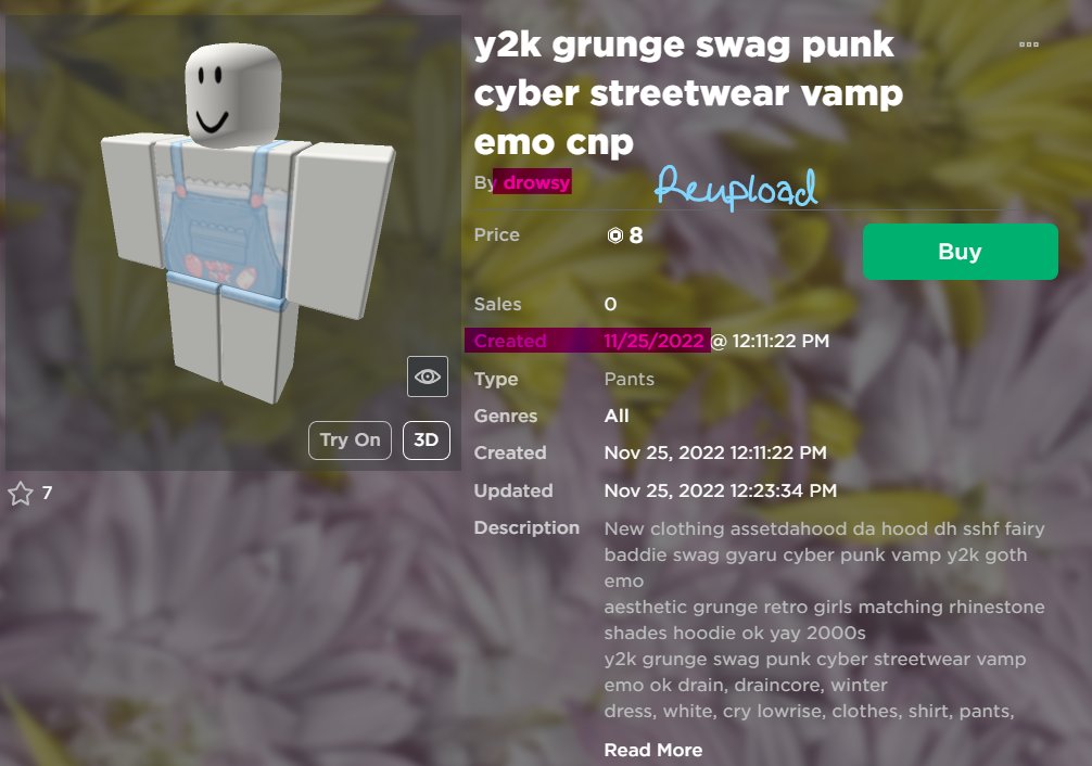y2k grunge swag punk cyber streetwear vamp emo ok - Roblox