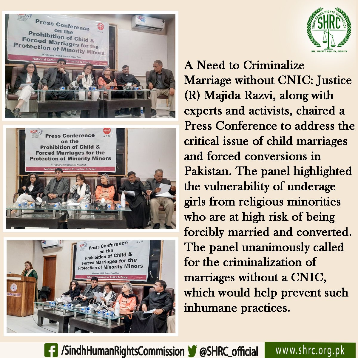 Govt urged to end #ForcedConversions, underage marriages

#Sindh4HumanRights #Sindh #SHRC #Childmarriages