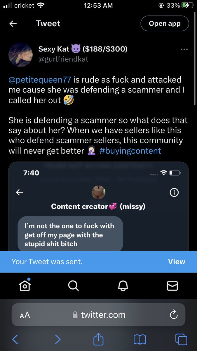 petitequeen77's tweet photo. I’m nothing but a good seller 😂😂 she’s one of @sSNDllnHV6NpW7G followers. A man who basically is running a cult the way he runs his Twitter and the way his followers act. Use your eyes and look at the information before coming to conclusions. https://t.co/Eof0lbkdR6