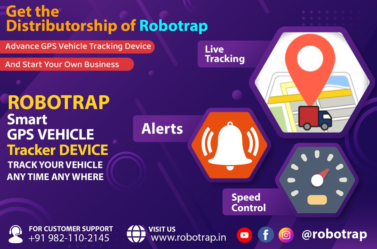 AcquisitechM's tweet image. #robotrap tracker is a smart GPS tracking device which integrated GSM GPS technology, built-in antenna and sensors. It has functions like ACC detection, vibration alarm, SOS emergency call, remotely cut-off petrol/electricity.
Contact:- +91 8447799568, 9821102145
#robotrap #GPS