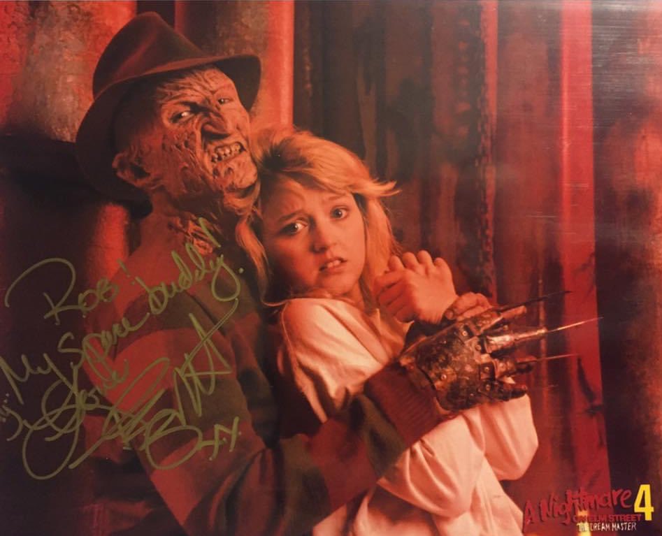 RobbyRobJames's tweet image. Happy birthday Tuesday Knight @Knighttues 🎁❤️💚🤘🏻@horror_couple 
.
.
#tuesdayknight #anightmareonelmstreet #anightmareonelmstreet4 #thedreammaster #freddykrueger