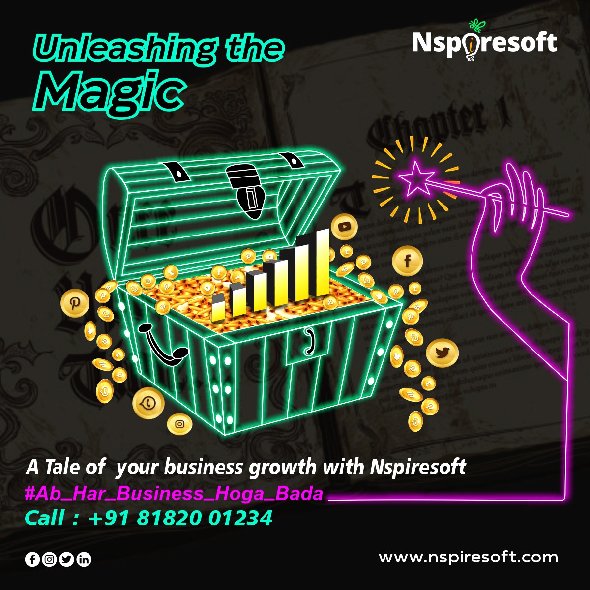 nspiresoft's tweet photo. As a  creative digital marketing agency, we specialize in crafting digital tales that captivate, engage, and inspire. Let's partner to take your brand to new heights. 
#Ab_Har_Business_Hoga_Bada
#Nspired
@podcaststartup 
#digital #socialmedia #contentmarketing #Trending  #brand https://t.co/qZFM2J5068