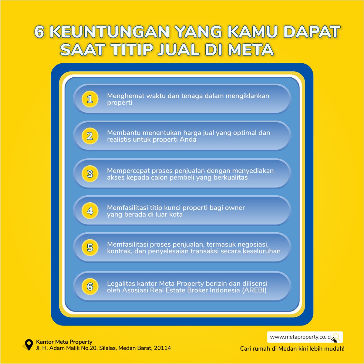 Metaproperty_1's tweet photo. 6 Keuntungan yang dapat dinikmati oleh owner atau pemilik properti saat memutuskan untuk titip jual rumah melalui Meta Property https://t.co/tVPT6Lqnis