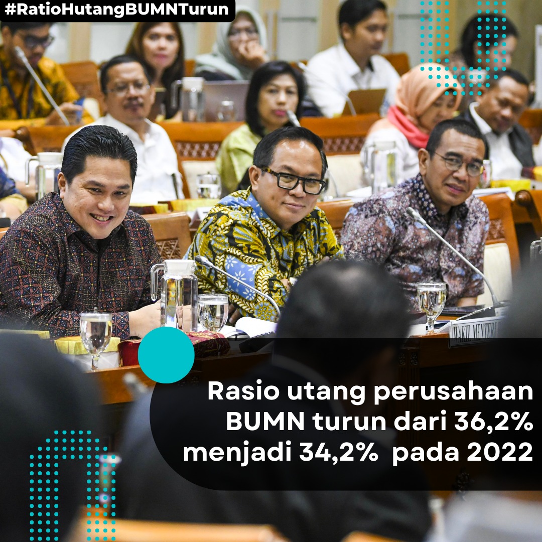 Raramanis05's tweet photo. Rasio hutang BUMN di tahun 2022 mengalami penurunan 2 persen #RatioHutangBUMNTurun https://t.co/KJKKZLZ04I