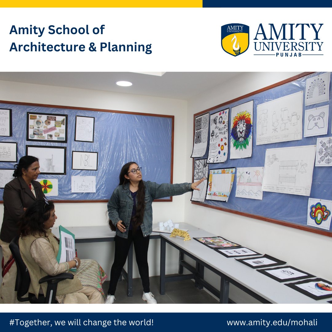 AmityPunjab's tweet image. Distinguished architect Ar purnima Sharma of CAPT Consultant was invited by Amity School of Architecture and Planning to serve as a jury for a portfolio presentation of first-year students of the #BachelorofArchitecture and #BachelorofInterior Design programmes. 
#Amity