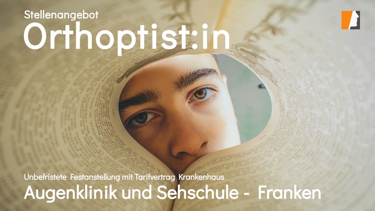 Stellenangebot Orthoptistin - Orthoptist
Augenklinik und Sehschule kommunalen Großkrankenhauses in Franken.
Siefür die eigenständig agierende Augenklinik mit eigener Sehschule in Bayern.  #Stellenangebot #Orthoptik #Augenklinik #Sehschule finden Sie hier:
rpb.li/dHqrCY