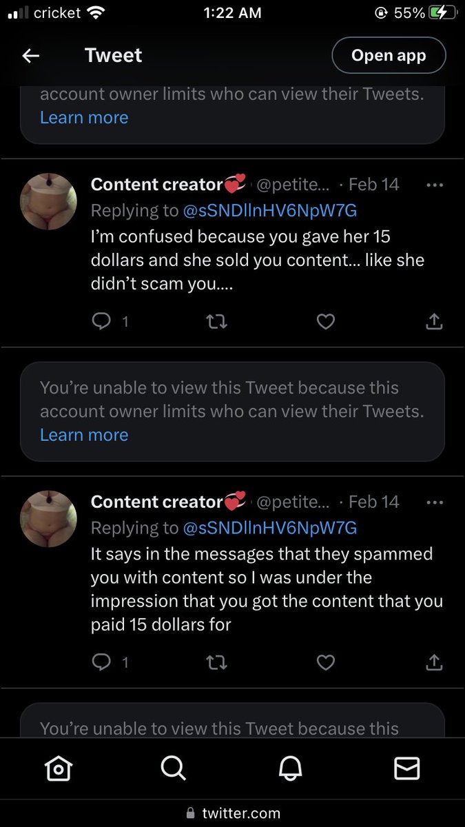 petitequeen77's tweet photo. This is me supposedly “defending a scammer” I got the receipts I don’t just talk out of my ass unlike some people. Sorry I’m going to stick up for my fellow women when I feel like they’re being wronged. You wanted to ruin her reputation and now you want to ruin mine. Good luck. https://t.co/pkpJh0fzzy