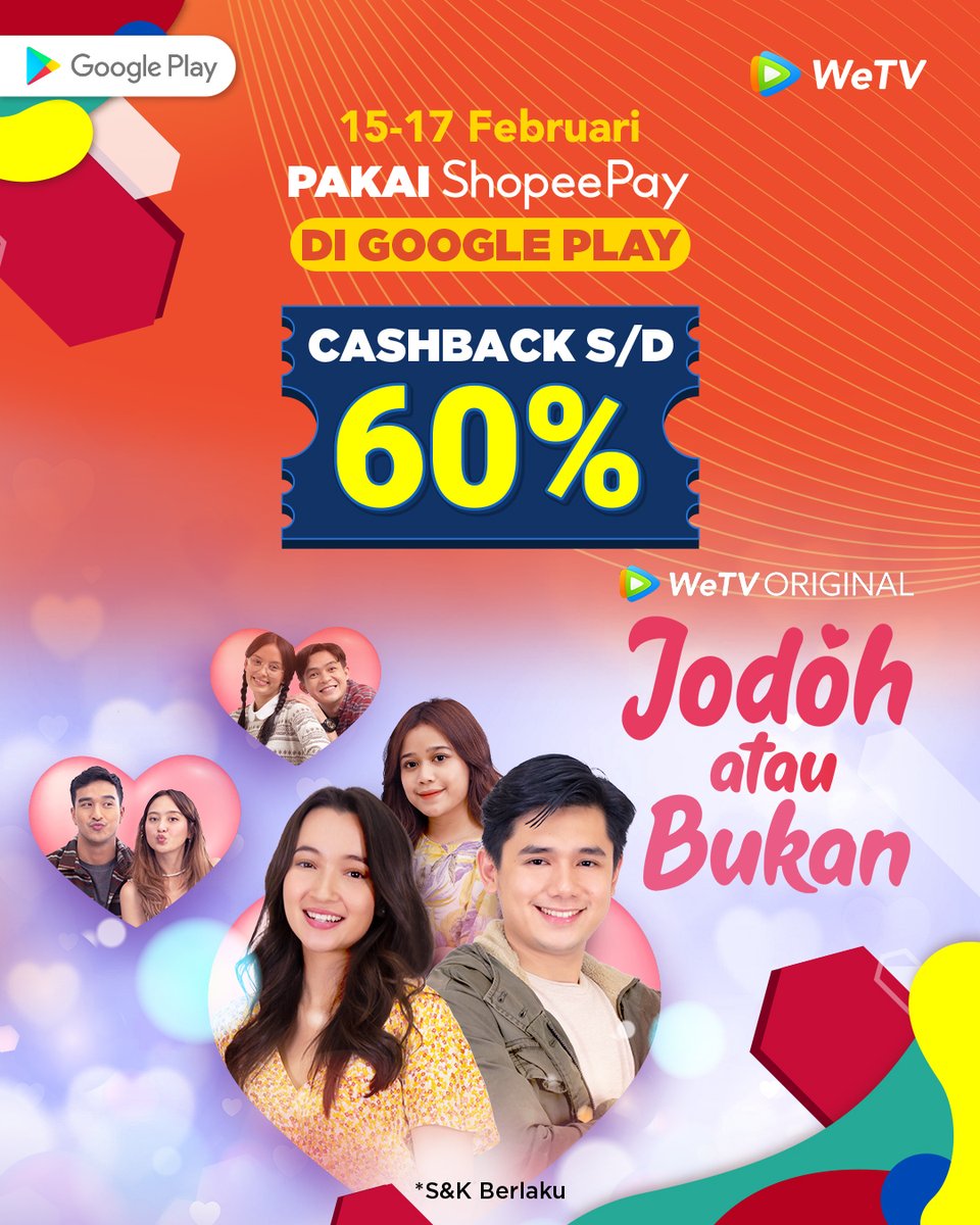 WeTVIndonesia's tweet photo. HARI TERAKHIR PEMBELIAN guys buat yang mau beli VIP, kamu bisa beli pakai Shopee Pay dan bisa dapetin cashback up tp 60%! Kapan lagi ya kan dapet cashback segede ituu, cus buruan beli✨

📌 https://t.co/WuC8dhxa61

#WeTVID #WeTVIndonesia #NontonDiWeTV #PromoShopee #PromoWeTV https://t.co/PcWSY8AkXn