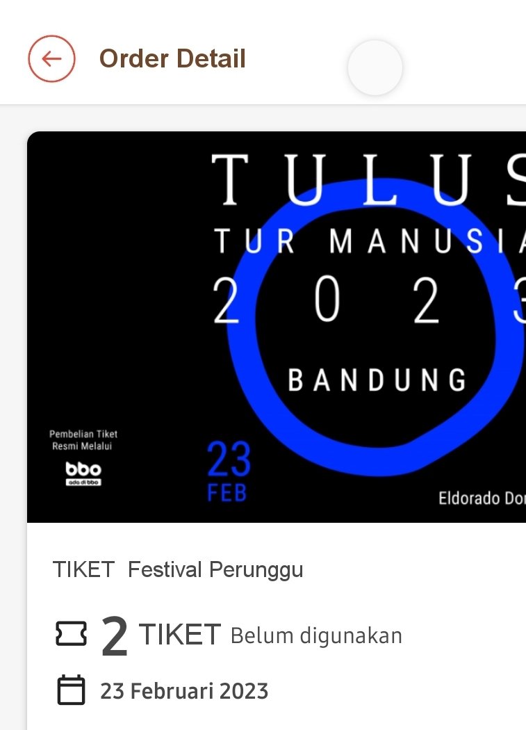 Dijual tiket konser TULUS TUR MANUSIA 2023, BANDUNG tanggal 23 Februari.  Dr kmrn tdk ada yg serius. Saya buka sistem lelang ya. Dibuka dgn hrga 550k. Akan ditutup pada Minggu 19 Feb 2023. Trmksh. 

#TurManusia #TulusTurManusia #Tulusturmanusia2023