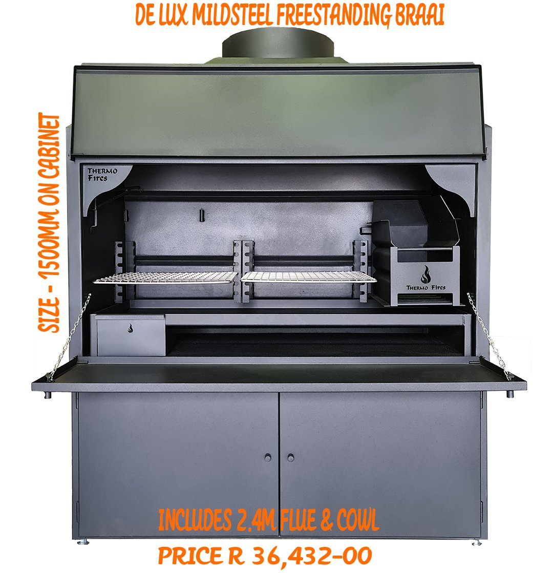 TFirescc's tweet photo. Did you know that our Freestanding braais are manufactured using a Double skin, and comes on a cabinet in which to put all your braai tools, potjies, etc? 
With the double-skin, the outside of the braai will still get warm, but not hot enough to burn off any skin. https://t.co/vGBQIT04Tf