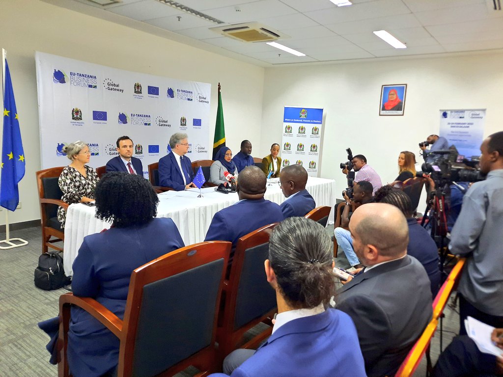 📢Happening now
Press Conference to update on the upcoming #EUTZBusinessForum by Hon Dr Ashatu Kijaji Minister for Investment, Industry and Trade, Mr Rossetti, #EUinTZ Dep Head of Mission, Mr Guillon <a href="/FranceTanzania/">France in Tanzania</a> Dep Head of Mission and Ms Seif of <a href="/tpsftz/">Tanzania Private Sector Federation (TPSF)</a>