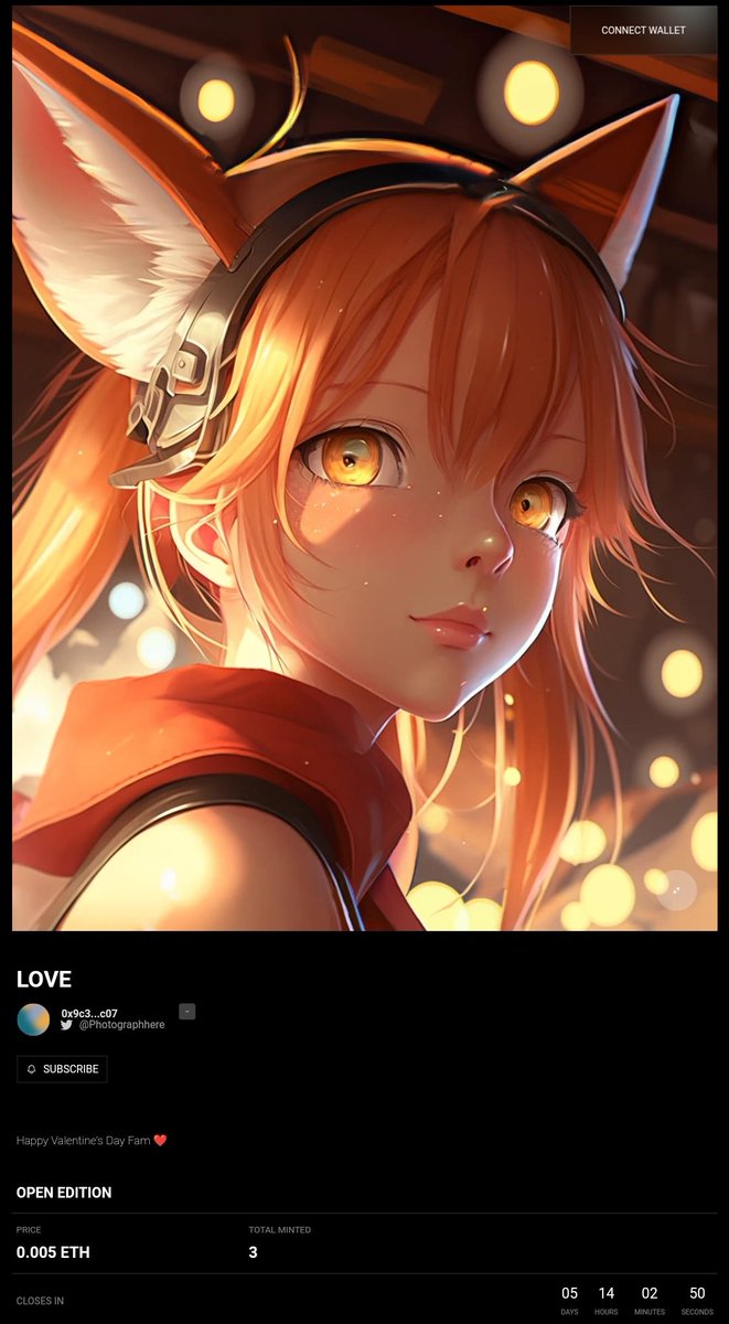 Photographhere's tweet image. Goood Morning Fam 🫶

Dear @BrightAvian minted "LOVe" , thank you for this supporting dear ♥️

~5 days left 
-0.005 eth 

#KatoKrew