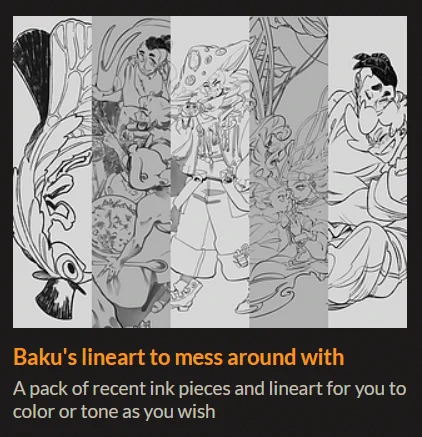 lunch arrived. hi here's all of my recent lineart &amp; ink pieces that I'm good to share in one convenient place for u to grab&amp;feast 

⏬⏬⏬ 